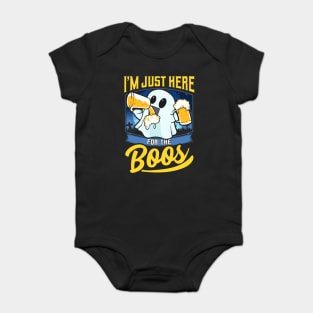 I'm just here for the boos Funny Halloween Baby Bodysuit